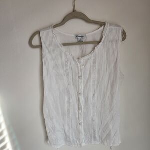 Glamour White Sleeveless Top